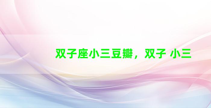 双子座小三豆瓣，双子 小三